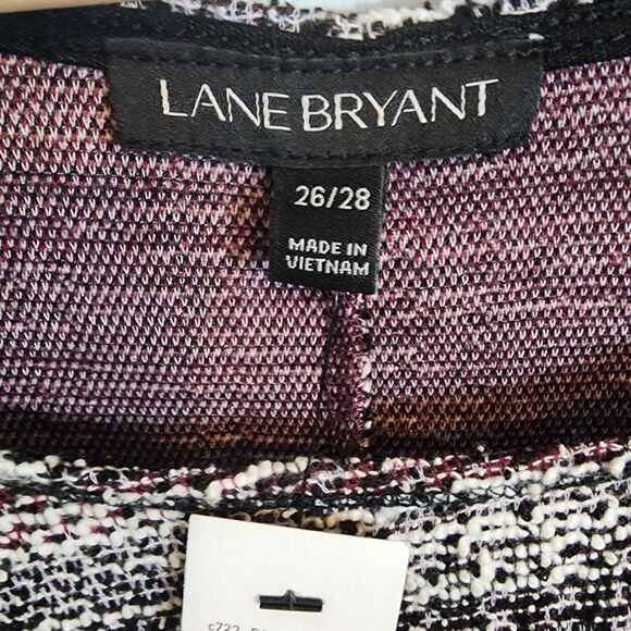 NWT Lane Bryant Plus Size Cotton Blend Fit & Flare Black & WineTweed SZ 28 - Picture 3 of 10